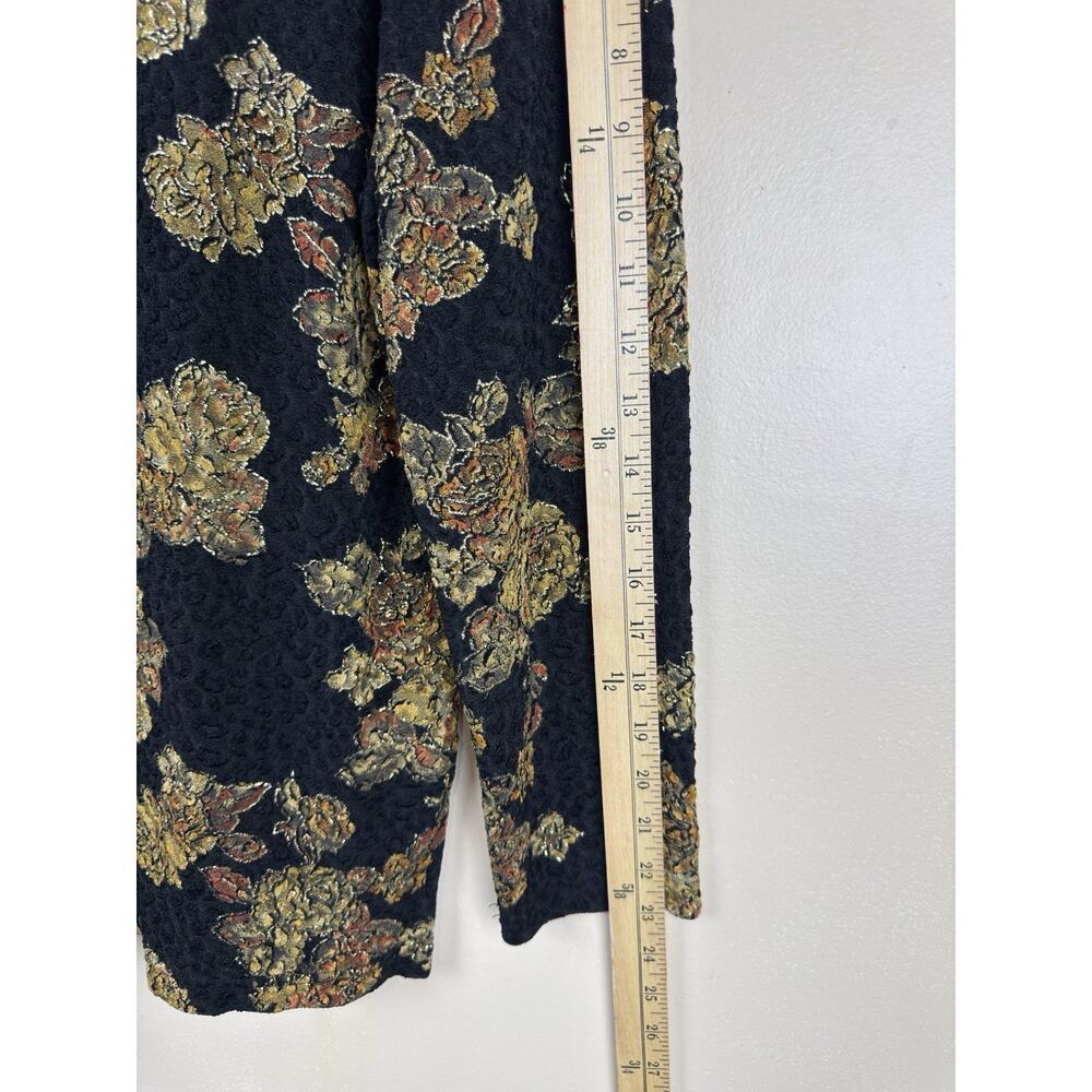 Coldwater Creek Black Gold Metallic Button Down Soft Blouse Women’s Flowy Size M - Picture 10 of 13